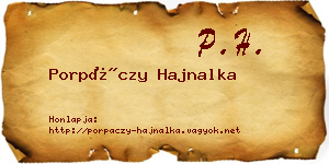Porpáczy Hajnalka névjegykártya