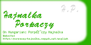 hajnalka porpaczy business card